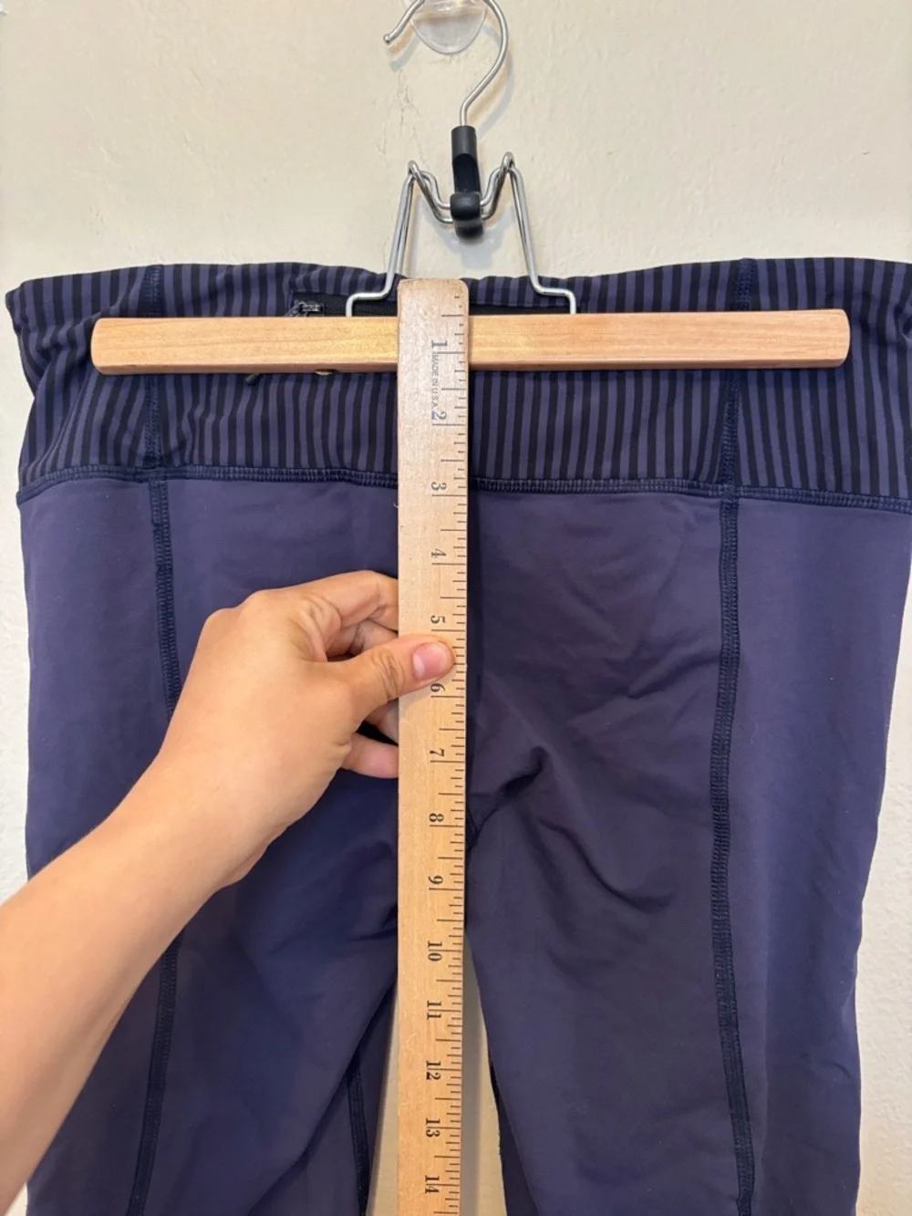 lululemon athletica Dark Navy Capri Leggings with Ribbed Foldover Waist